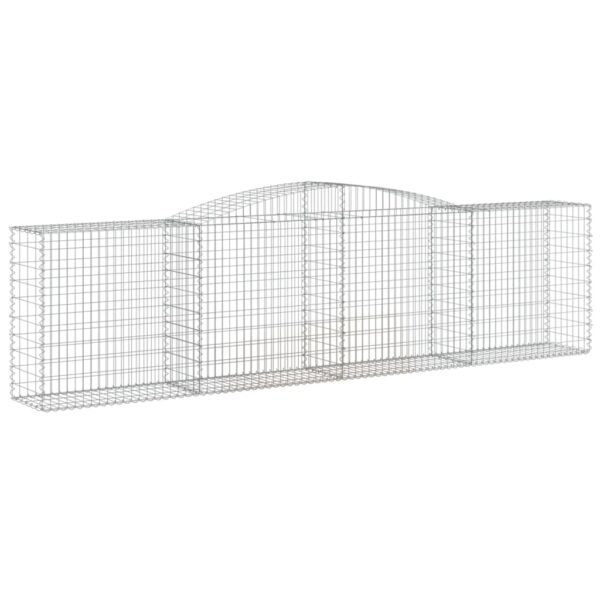 Aplusliving-Arched Gabion Basket 400x50x100/120 cm Galvanised Iron
