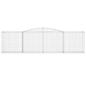 Aplusliving-Arched Gabion Basket 400x50x100/120 cm Galvanised Iron