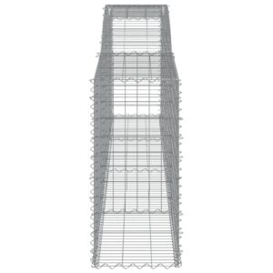 Aplusliving-Arched Gabion Basket 400x50x100/120 cm Galvanised Iron
