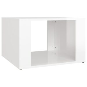 Aplusliving-Bedside Table High Gloss White 57x55x36 cm Engineered Wood