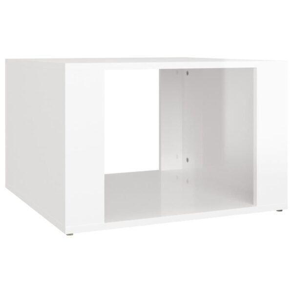 Aplusliving-Bedside Table High Gloss White 57x55x36 cm Engineered Wood