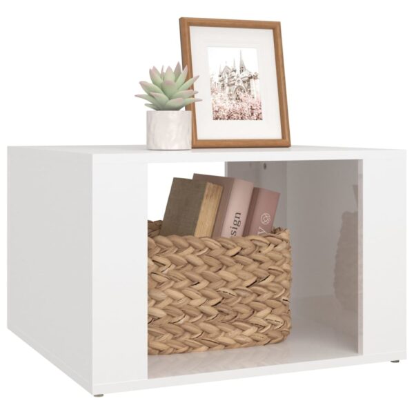 Aplusliving-Bedside Table High Gloss White 57x55x36 cm Engineered Wood