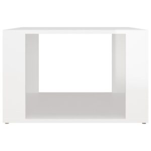 Aplusliving-Bedside Table High Gloss White 57x55x36 cm Engineered Wood