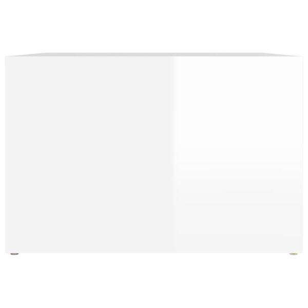 Aplusliving-Bedside Table High Gloss White 57x55x36 cm Engineered Wood