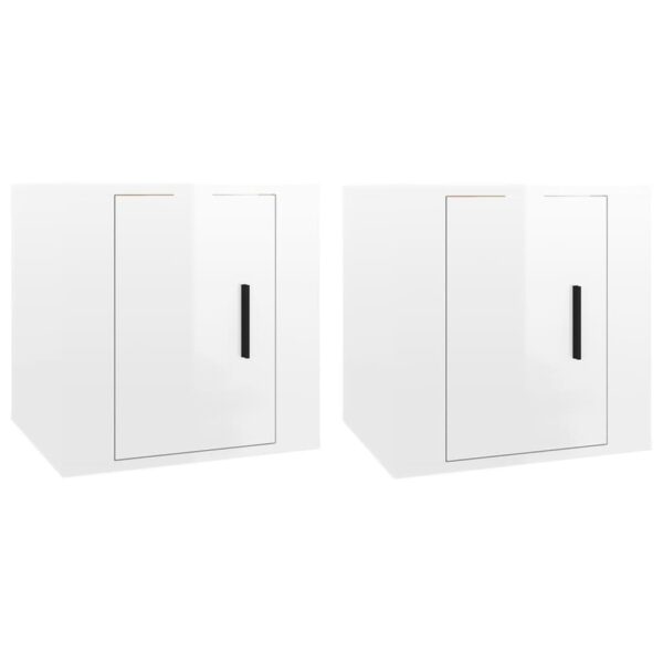 Aplusliving-Wall Mounted TV Cabinets 2 pcs High Gloss White 40x34.5x40 cm
