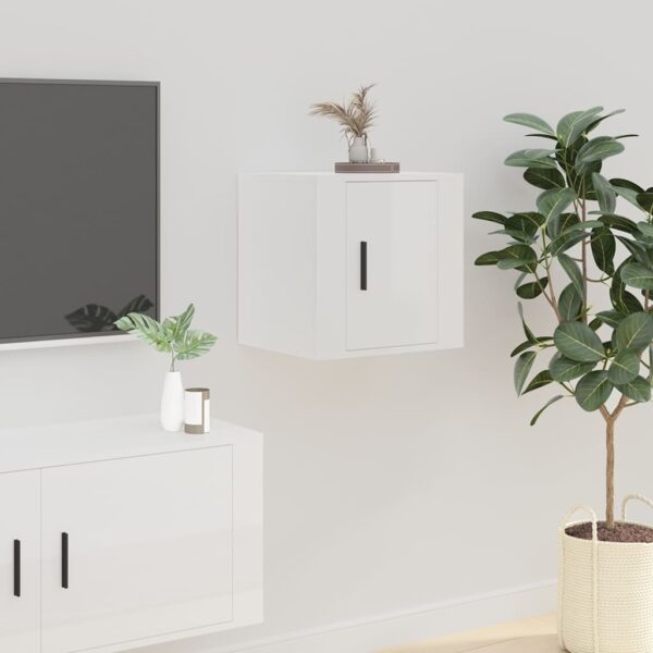 Aplusliving-Wall Mounted TV Cabinets 2 pcs High Gloss White 40x34.5x40 cm