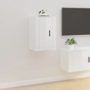 Aplusliving-Wall Mounted TV Cabinets 2 pcs High Gloss White 40x34.5x60 cm