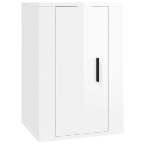 Aplusliving-Wall Mounted TV Cabinets 2 pcs High Gloss White 40x34.5x60 cm