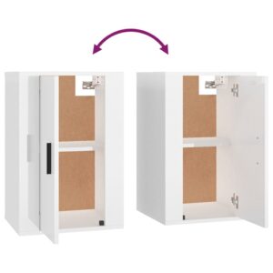 Aplusliving-Wall Mounted TV Cabinets 2 pcs High Gloss White 40x34.5x60 cm