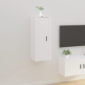 Aplusliving-Wall Mounted TV Cabinet White 40x34.5x100 cm