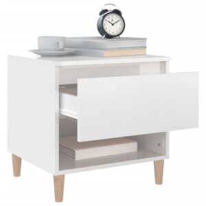 Aplusliving-Bedside Tables 2 pcs High Gloss White 50x46x50 cm Engineered Wood