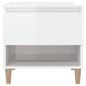 Aplusliving-Bedside Tables 2 pcs High Gloss White 50x46x50 cm Engineered Wood