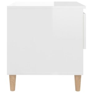 Aplusliving-Bedside Tables 2 pcs High Gloss White 50x46x50 cm Engineered Wood