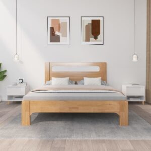 Aplusliving-Bedside Tables 2 pcs High Gloss White 50x46x50 cm Engineered Wood