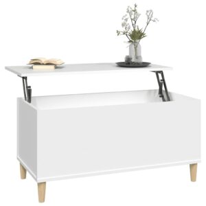 Aplusliving-Coffee Table White 90x44.5x45 cm Engineered Wood