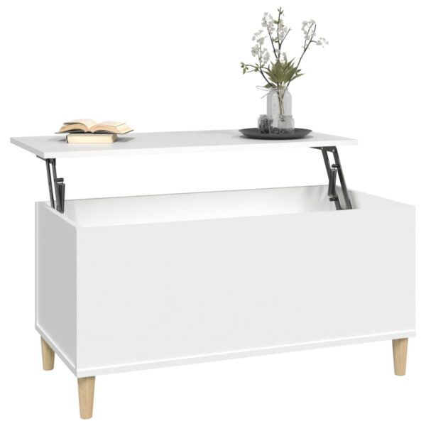 Aplusliving-Coffee Table White 90x44.5x45 cm Engineered Wood
