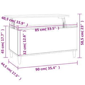 Aplusliving-Coffee Table White 90x44.5x45 cm Engineered Wood