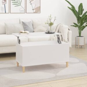 Aplusliving-Coffee Table White 90x44.5x45 cm Engineered Wood