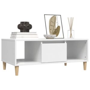 Aplusliving-Coffee Table White 90x50x36.5 cm Engineered Wood