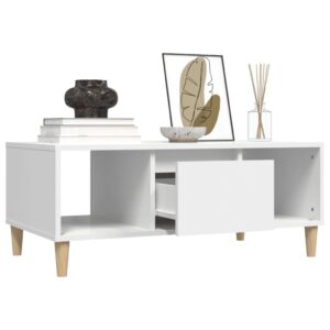 Aplusliving-Coffee Table White 90x50x36.5 cm Engineered Wood