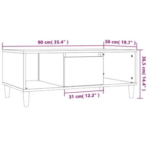 Aplusliving-Coffee Table White 90x50x36.5 cm Engineered Wood
