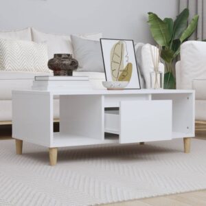 Aplusliving-Coffee Table White 90x50x36.5 cm Engineered Wood