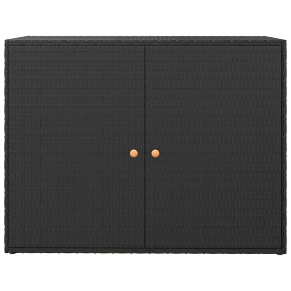 Aplusliving-Garden Storage Cabinet Black 100x55.5x80 cm Poly Rattan