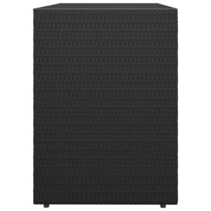Aplusliving-Garden Storage Cabinet Black 100x55.5x80 cm Poly Rattan
