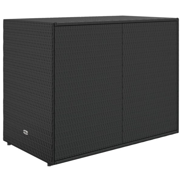 Aplusliving-Garden Storage Cabinet Black 100x55.5x80 cm Poly Rattan