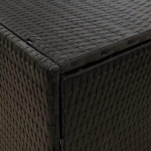Aplusliving-Garden Storage Cabinet Black 100x55.5x80 cm Poly Rattan