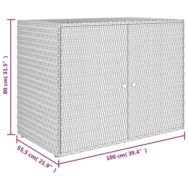 Aplusliving-Garden Storage Cabinet Black 100x55.5x80 cm Poly Rattan