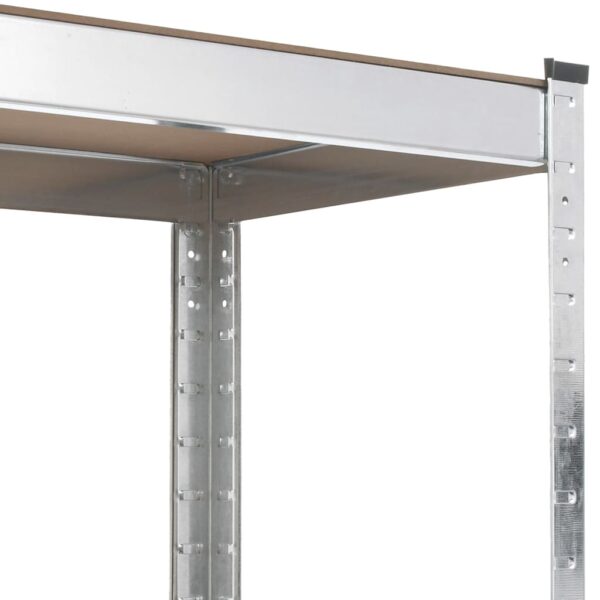Aplusliving-5-Layer Shelves 3 pcs Silver Steel and Engineered Wood