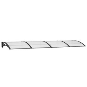 Aplusliving-Door Canopy Black 350x100 cm Polycarbonate