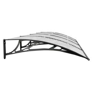 Aplusliving-Door Canopy Black 350x100 cm Polycarbonate
