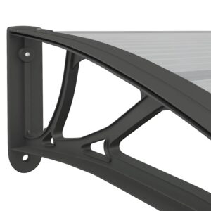 Aplusliving-Door Canopy Black 350x100 cm Polycarbonate