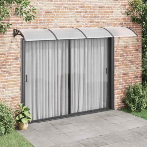 Aplusliving-Door Canopy Black 350x100 cm Polycarbonate