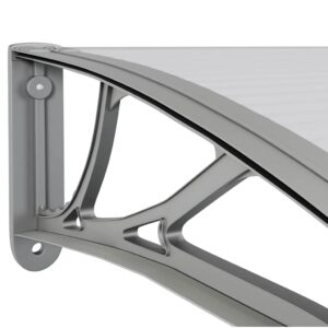Aplusliving-Door Canopy Grey 350x100 cm Polycarbonate