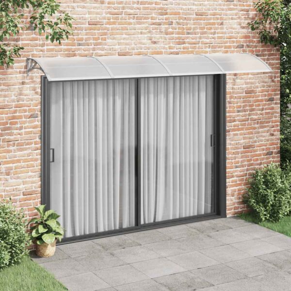 Aplusliving-Door Canopy Grey 350x100 cm Polycarbonate