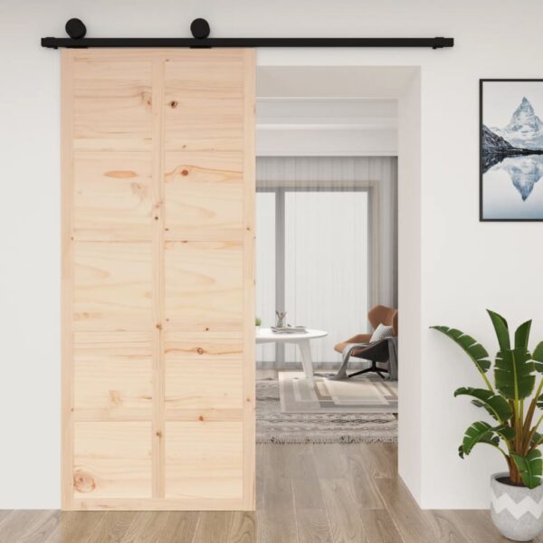 Aplusliving-Barn Door 90x1.8x214 cm Solid Wood Pine