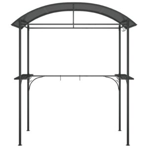 Aplusliving-BBQ Gazebo with Side Shelves Anthracite 220x115x230 cm Steel