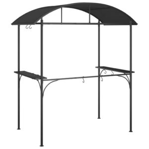 Aplusliving-BBQ Gazebo with Side Shelves Anthracite 220x115x230 cm Steel