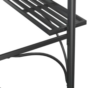 Aplusliving-BBQ Gazebo with Side Shelves Anthracite 220x115x230 cm Steel