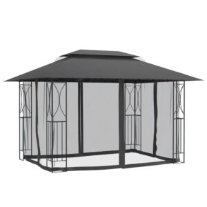 Aplusliving-Gazebo with Sidewalls Anthracite 400x300x270 cm Steel