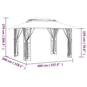 Aplusliving-Gazebo with Sidewalls Anthracite 400x300x270 cm Steel