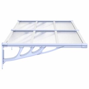 Aplusliving-Door Canopy Grey and Transparent 152.5x90 cm Polycarbonate