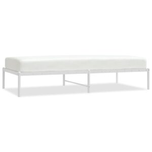 Aplusliving-Metal Bed Frame without Mattress White 90x190 cm