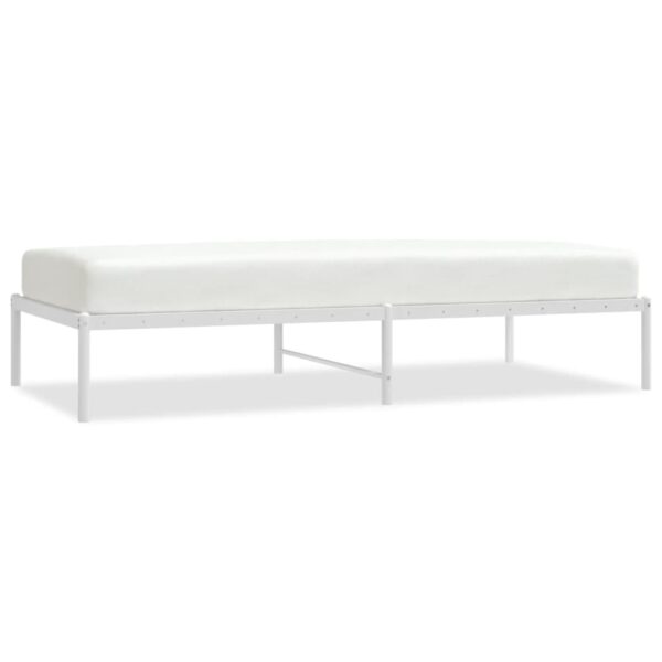 Aplusliving-Metal Bed Frame without Mattress White 90x190 cm