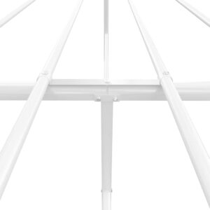 Aplusliving-Metal Bed Frame without Mattress with Headboard White 150x200 cm