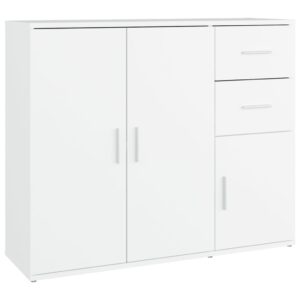 Aplusliving-Sideboard White 91x29.5x75 cm Engineered Wood