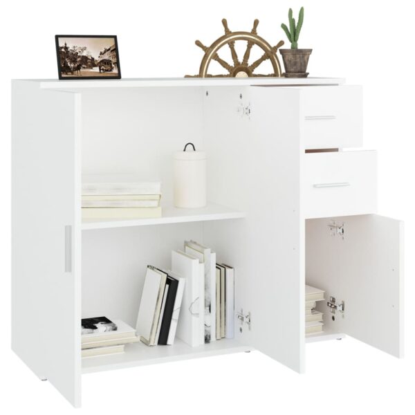Aplusliving-Sideboard White 91x29.5x75 cm Engineered Wood